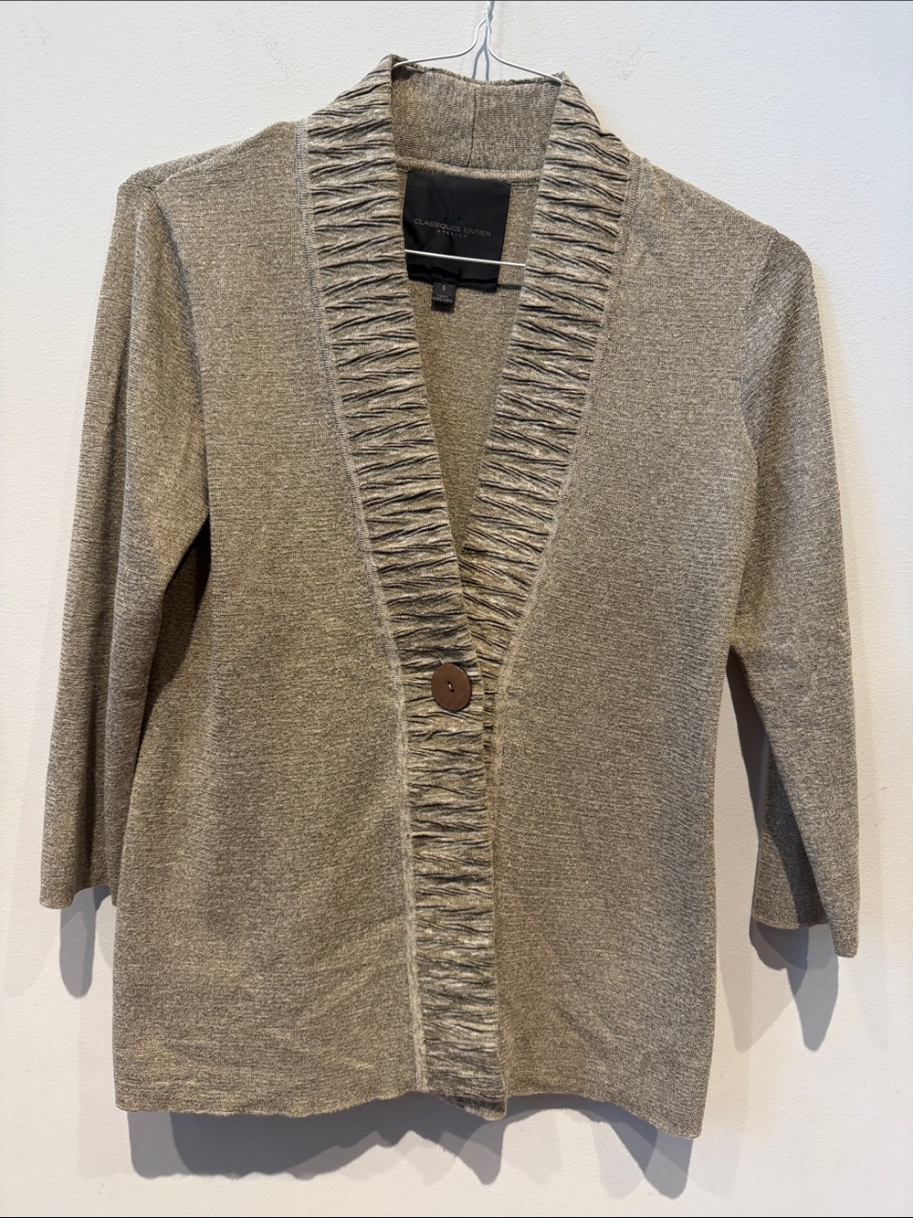 Classiques Entier Atelier One Button Tan Cardigan Sweater size small